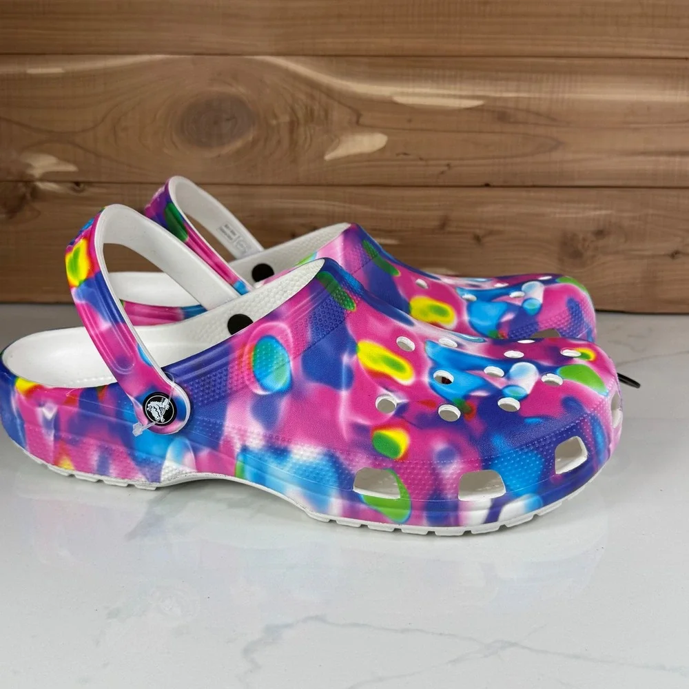 Crocs Classic Tie Dye Solarized Clog Multi Color Heat Map‎ Mens 13 Womens 15 NEW